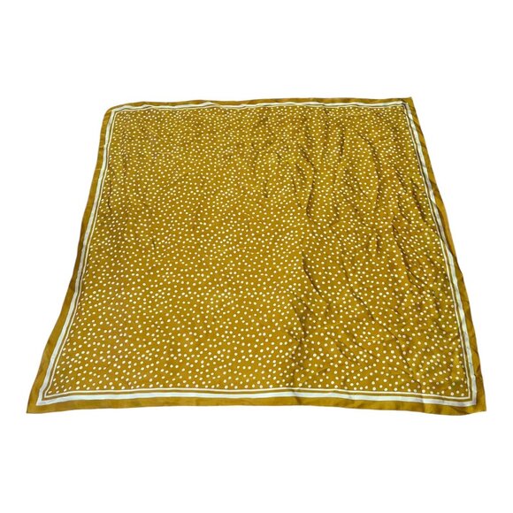 Cleobella Mustard Yellow Polka Dot Scarf – 32” Square – 100% Polyester - Picture 1 of 4